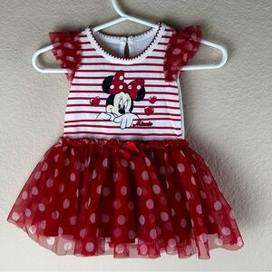 3/$10 Disney Red & White Minnie Dress Sz 0-3 months